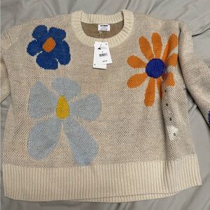 Floral cotton on sweater